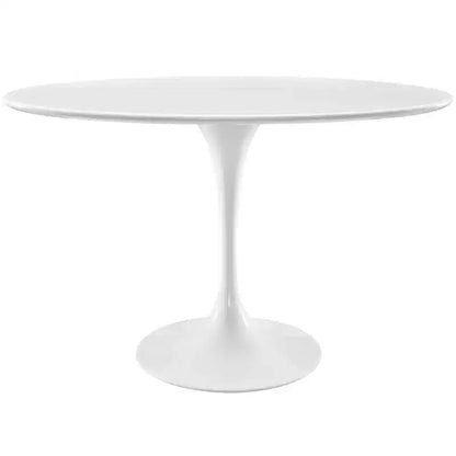 Tavolo da pranzo ovale con piano in legno 48 Lippa bianco - Modway: Elegante arredo cucina moderno, per 4 persone
