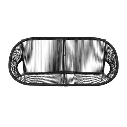 Christopher Knight Home Paoa Set Salotto da Esterno in 3 Pezzi Intrecciato con Struttura in Ferro (Tavolo Non Incluso)