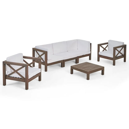 Set da conversazione Brava Outdoor a 6 pezzi in legno di acacia di Christopher Knight Home