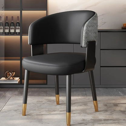 Sedia da pranzo moderna glamour rivestita in pelle