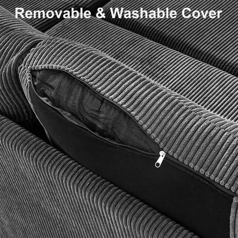 Divano letto estraibile a quattro posti Dyonery da 105 pollici con contenitore, tasche laterali, schienale regolabile, convertibile