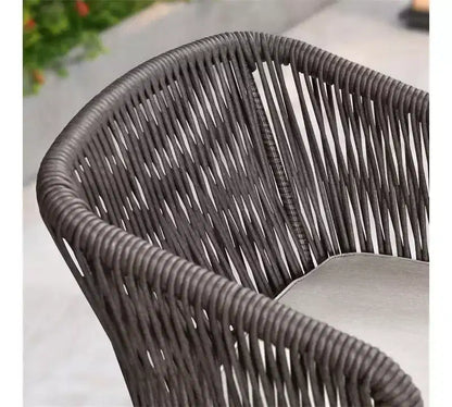 Ensemble de salle à manger d'extérieur PURPLE LEAF en osier tout temps avec table, cadre entièrement en aluminium pour pelouse, jardin, terrasse avec coussins