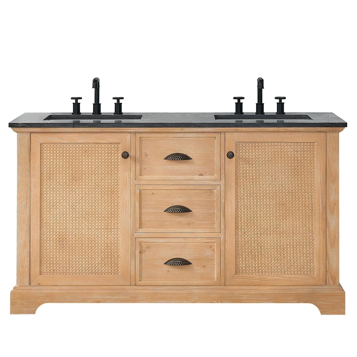 Mobile bagno Hervas con top in marmo naturale senza specchio