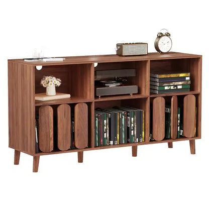 Mobile porta giradischi grande da 55", armadietto per vinili, supporto per giradischi moderno con gambe in legno, tavolino porta giradischi per camera da letto, soggiorno, ufficio