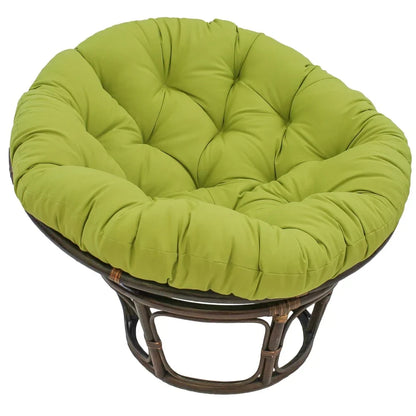 Poltrona Papasan Bali da 42 pollici in rattan con cuscino in twill