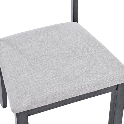 Set di 5 mobili da pranzo in legno massello 47L (1 tavolo + 4 sedie con schienale a doghe)