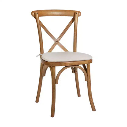 Chaise empilable en bois à dossier croisé Flash Furniture série HERCULES avec coussin