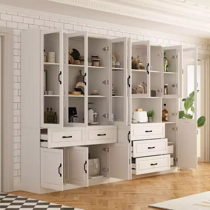 Famapy Armadio Combinato Grande con Ante in Vetro, Armadi Modulari