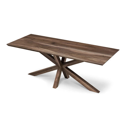 Table à manger en noyer avec pied araignée - Fabriquée à la main en bois massif - cette magnifique table en noyer avec pied araignée est une pièce maîtresse