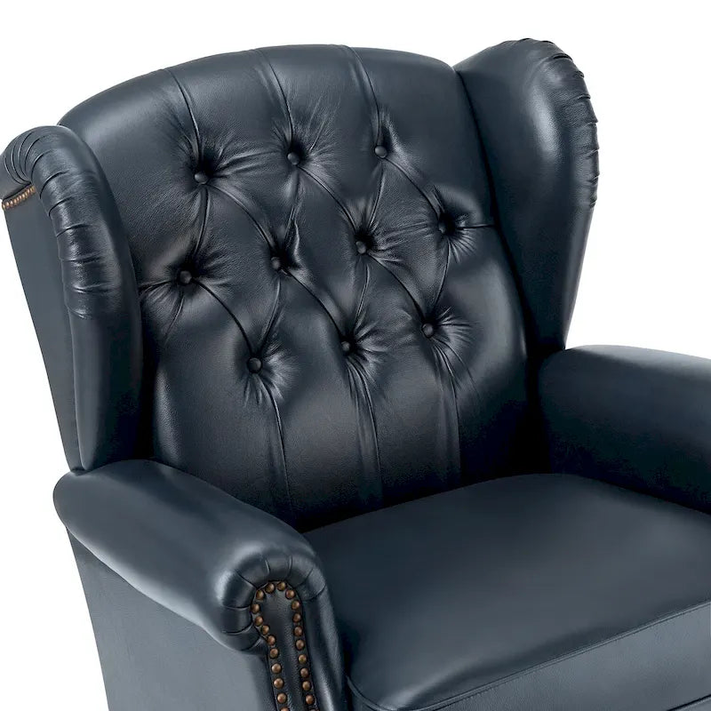 Fauteuil Alex Classic Wingback en cuir avec clous décoratifs (lot de 2) par HULALA HOME
