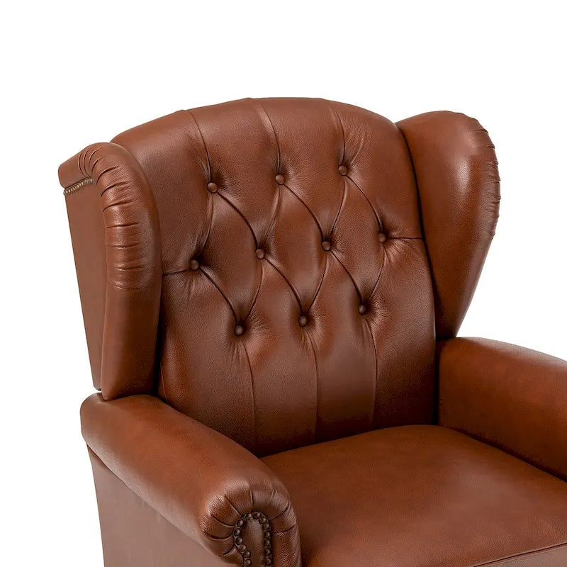 Fauteuil Alex Classic Wingback en cuir avec clous décoratifs (lot de 2) par HULALA HOME