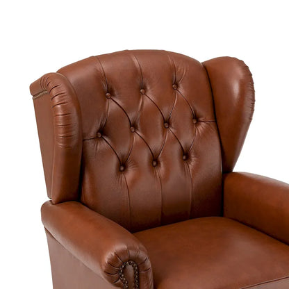 Fauteuil Alex Classic Wingback en cuir avec clous décoratifs (lot de 2) par HULALA HOME