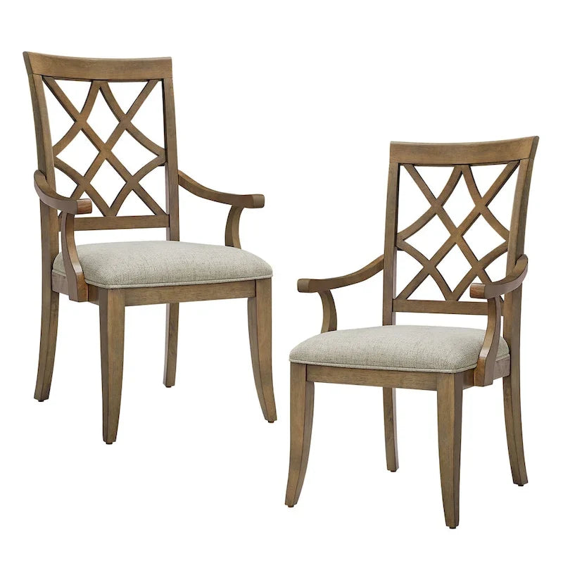 Lot de 2 chaises de salle à manger modernes avec accoudoirs et assise rembourrée, convient pour le salon, la salle à manger et le bar.