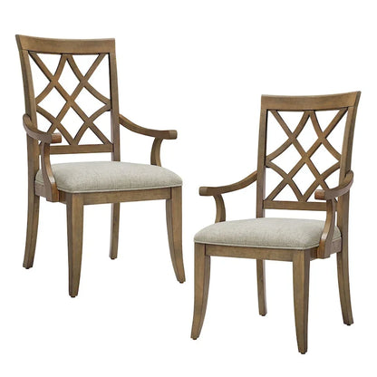 Lot de 2 chaises de salle à manger modernes avec accoudoirs et assise rembourrée, convient pour le salon, la salle à manger et le bar.