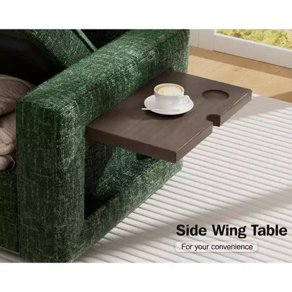 Divano componibile Dyonery a 8 posti a U con letto estraibile/schienale reclinabile/porte USB/tavolo/vano contenitore, montaggio senza attrezzi