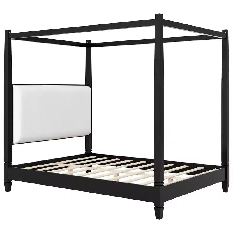 Letto a baldacchino con testiera imbottita