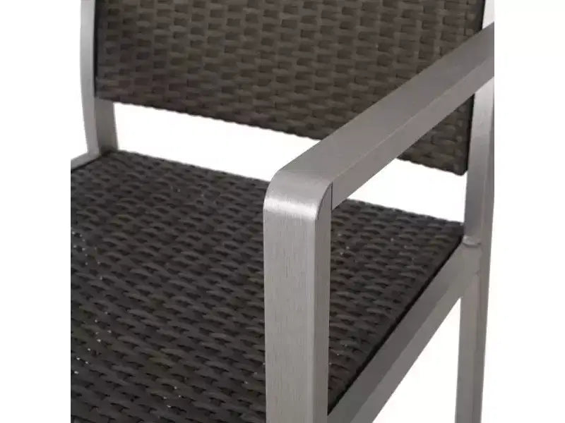 Set bar da esterno Cape Coral 5 pezzi in vimini/metallo resistente alle intemperie con 4 sgabelli - Grigio - Christopher Knight Home