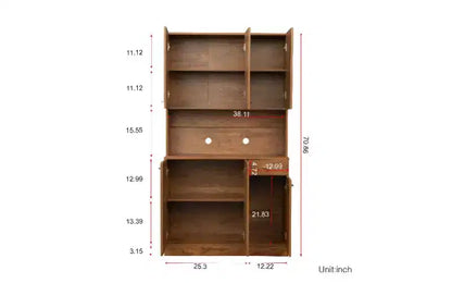 Mobile Contenitore a 6 Ante, Armadio Alto 180 cm e Mobile da Cucina con Cassetto e Ripiano Aperto, Credenza da Cucina e Mobiletto per Camera da Letto in MDF