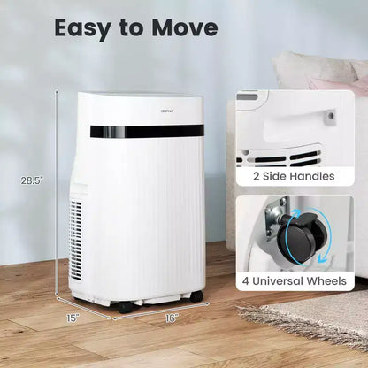 Costway Climatiseur portable 12000 BTU avec ventilateur et déshumidificateur, mode veille, minuterie 24h