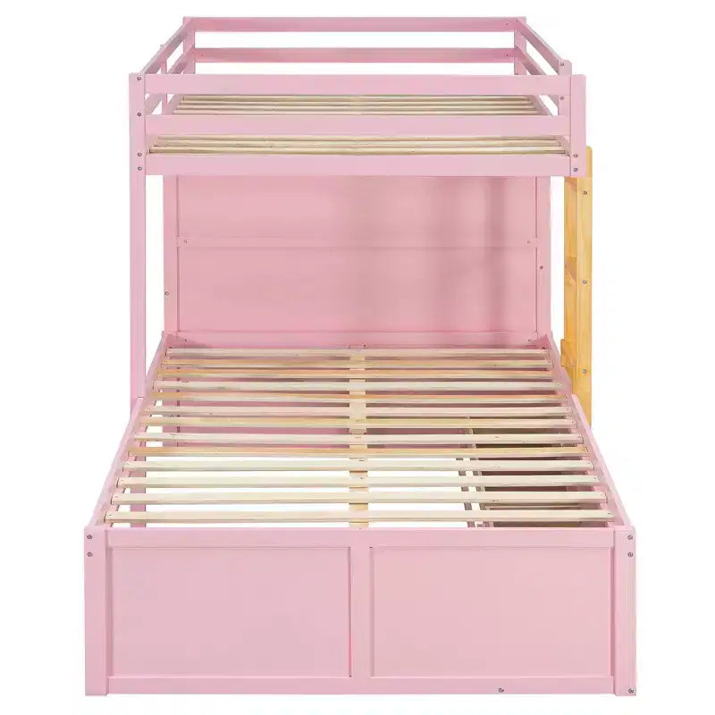 Lit superposé complet Whisen avec 2 grands tiroirs, 5 petits tiroirs et petite armoire