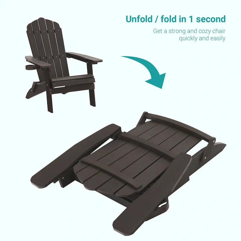 Bonosuki Set di 2 sedie Adirondack pieghevoli per patio e braciere