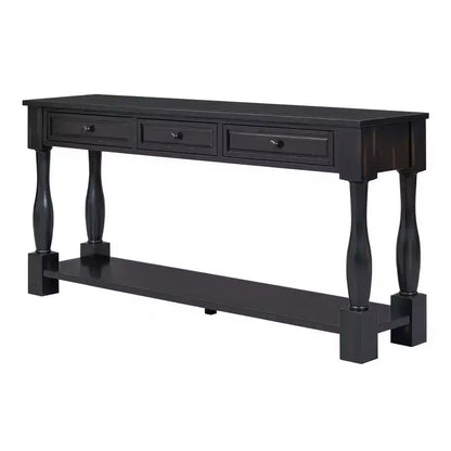 Whisen Console Longue Rectangulaire en Bois de Style Méditerranéen avec Tiroirs et Étagère