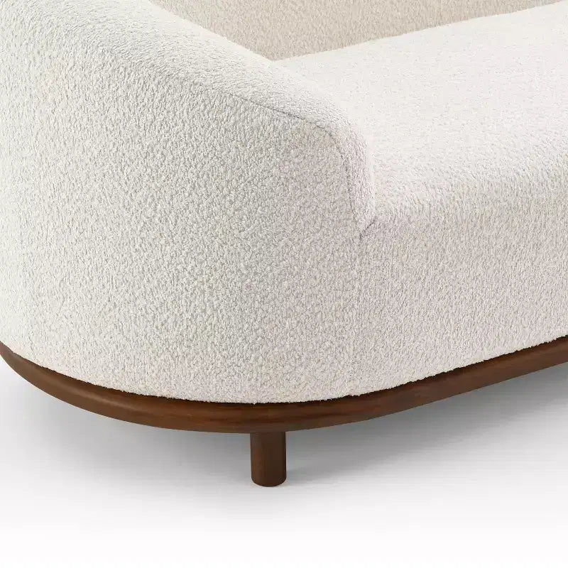 ModernLuxe Chaise Longue, Divano Moderno Metà Secolo con Struttura in Legno di Gomma, Daybed Orientato a Sinistra per Soggiorno