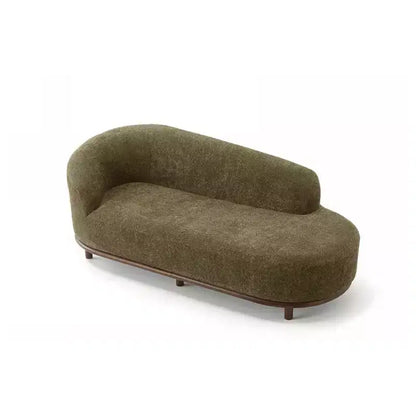 ModernLuxe Chaise Longue, Divano Moderno Metà Secolo con Struttura in Legno di Gomma, Daybed Orientato a Sinistra per Soggiorno