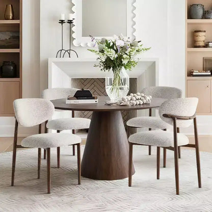 Set di 4 sedie da pranzo moderne imbottite con schienale curvo, sedie laterali senza braccioli con struttura in ferro per sala da pranzo, cucina-Panipeachy