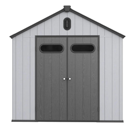 Casetta da giardino in resina per esterni, in plastica, per tutte le stagioni, con pavimento, 6 x 4 piedi/6 x 8 piedi/8 x 6 piedi/8 x 10 piedi, Spire Tool Shed