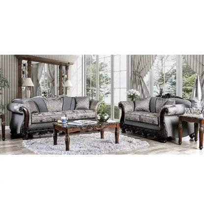 Set da salotto 2 pezzi con braccioli arrotolati in ciniglia tradizionale Dikic di Gracewood Hollow