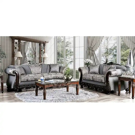 Set da salotto 2 pezzi con braccioli arrotolati in ciniglia tradizionale Dikic di Gracewood Hollow