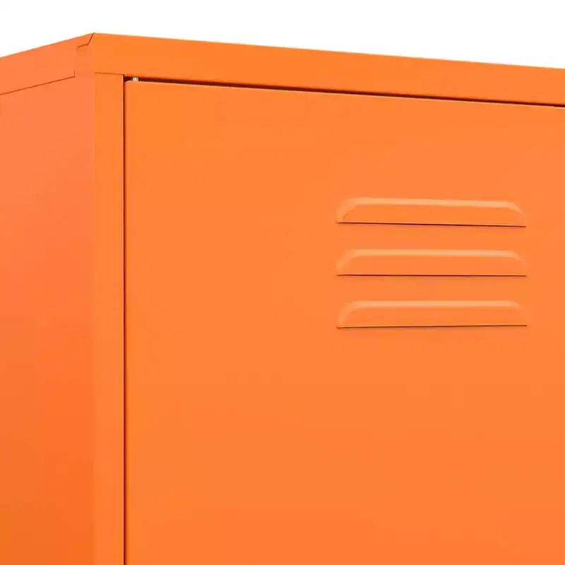Guardaroba rettangolare grande in acciaio verniciato a polvere arancione