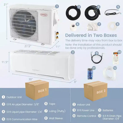 Climatiseur mobile Costway 12 000 BTU avec pompe à chaleur et télécommande
