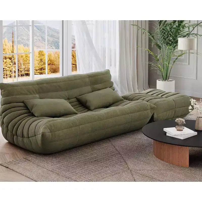 Divano e pouf Oversized Fireside a sacco, divanetto in finta pelle scamosciata a prova di animali domestici per soggiorno, ufficio, nessun montaggio richiesto