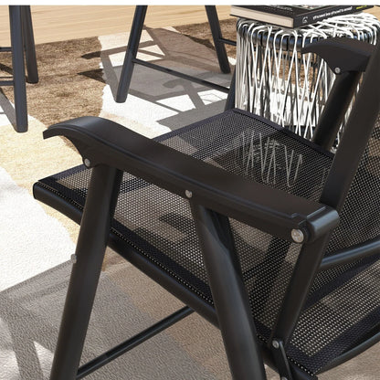 Set di 4 sedie pieghevoli Outsunny per patio, dal design semplice ed elegante, comode per terrazza, giardino, cortile e viaggio
