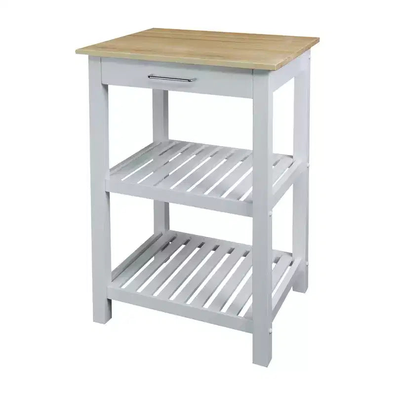 Sunrise Kitchen Island ¨C Hardwood Top, Sliding Drawer, Towel Rack & 2 Shelves ¨C immagine prodotto 1