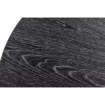 Round Coffee Table ¨C Noir Black, Geometric Metal Base, MDF Top