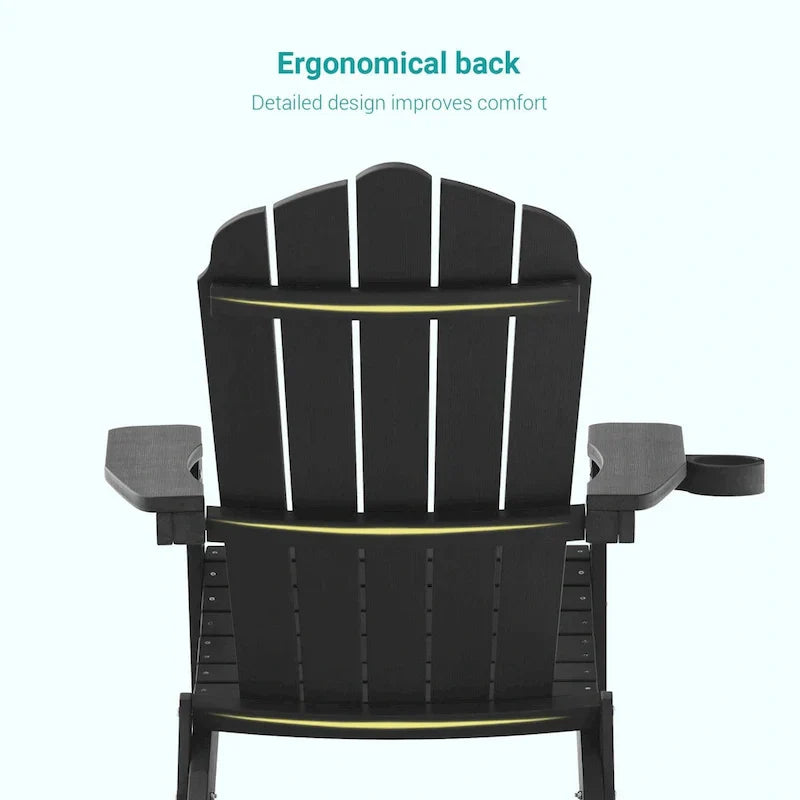 Bonosuki Set di 2 sedie Adirondack pieghevoli per patio e braciere