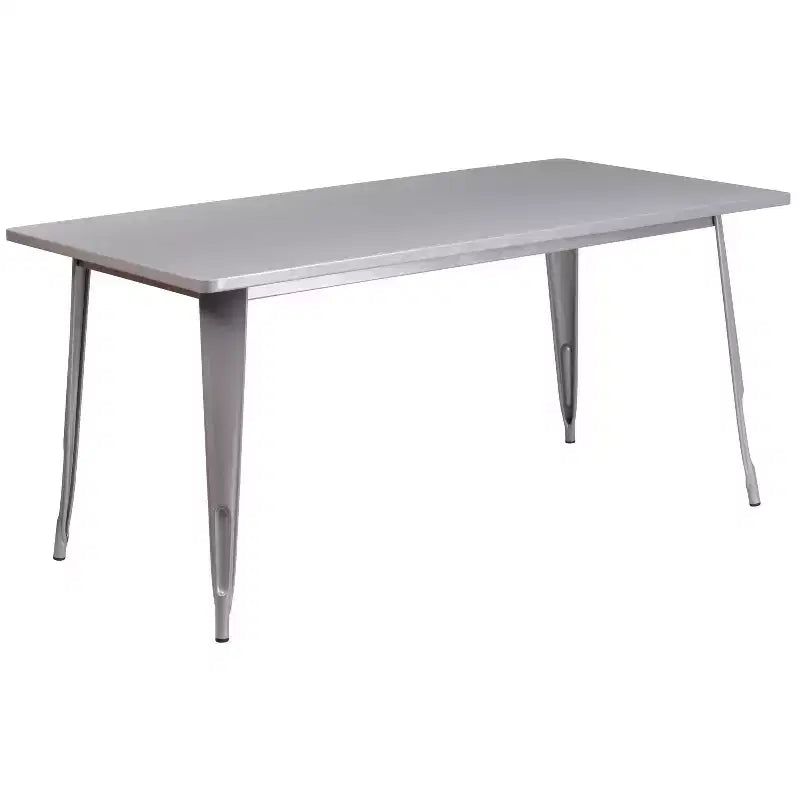 Ensemble table rectangulaire en métal qualité commerciale Emma et Oliver avec 6 chaises avec accoudoirs, pour l'intérieur et l'extérieur