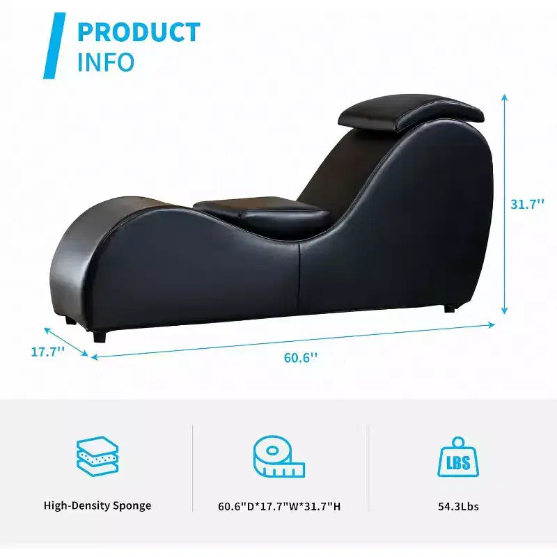 Chaise longue da yoga da 60 pollici con cuscino poggiatesta regolabile
