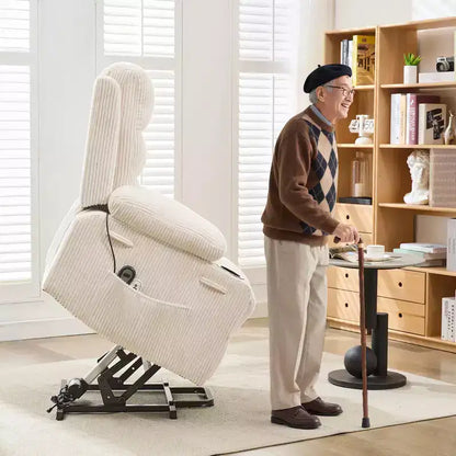Fauteuil inclinable électrique releveur, fauteuils inclinables électriques pour personnes âgées avec fonction chauffante et massante, aide à la levée, porte-gobelets, poche latérale, pour salon