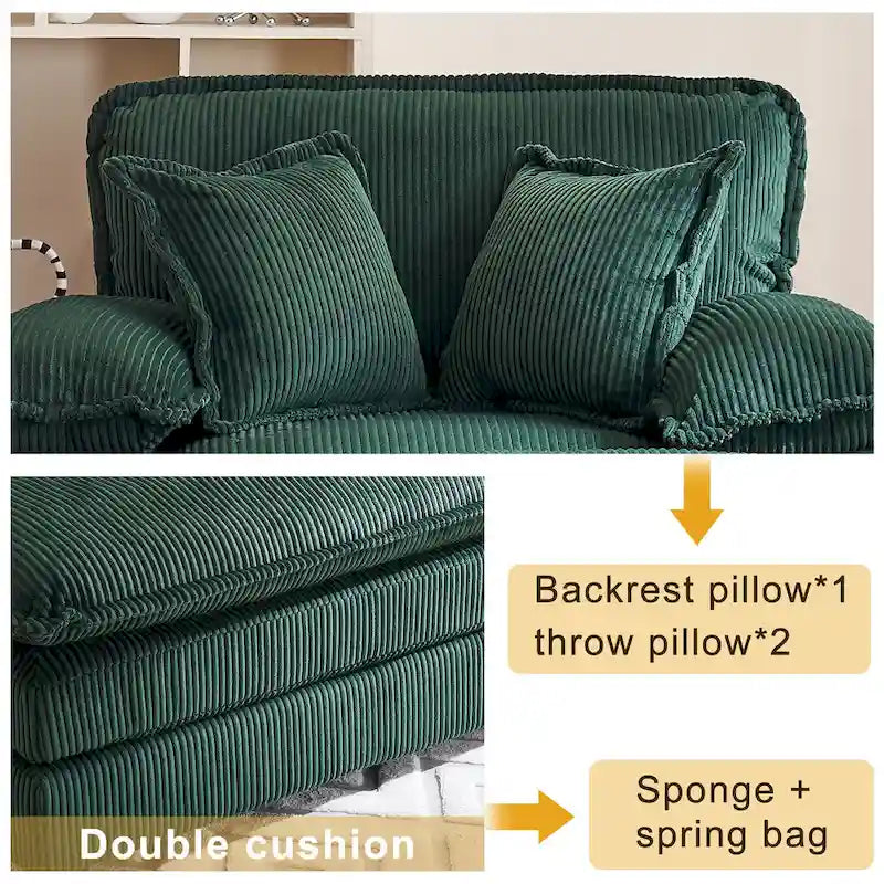 56.9 W Poltrona Oversize con Pouf, Poltrona da Lettura per Camera da Letto, Divano Letto Pigro, Poltrona Reclinabile Singola Moderna Oversize