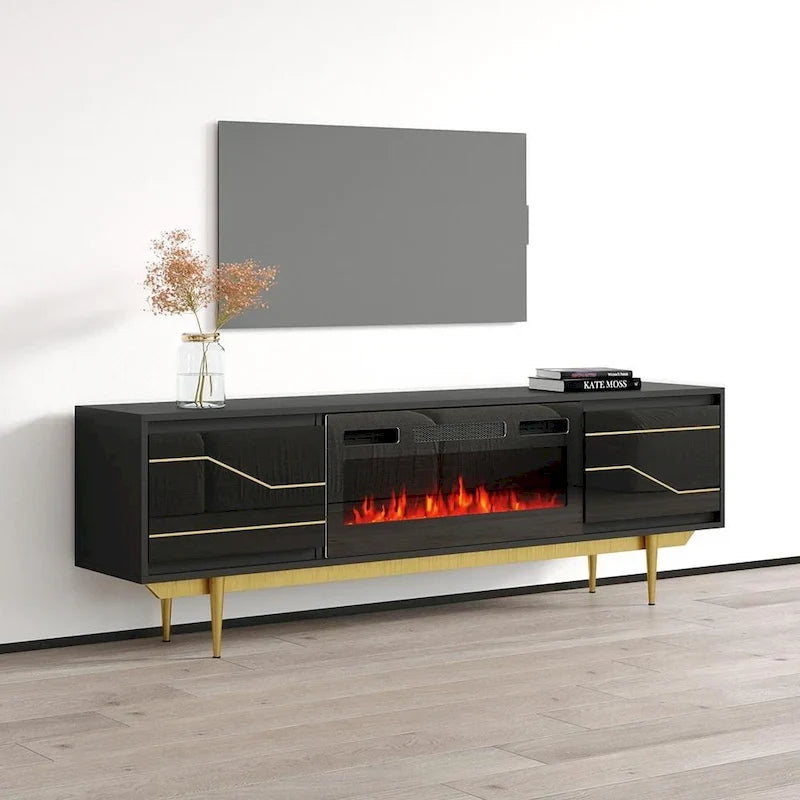 Porta TV con camino Maze BL-EF