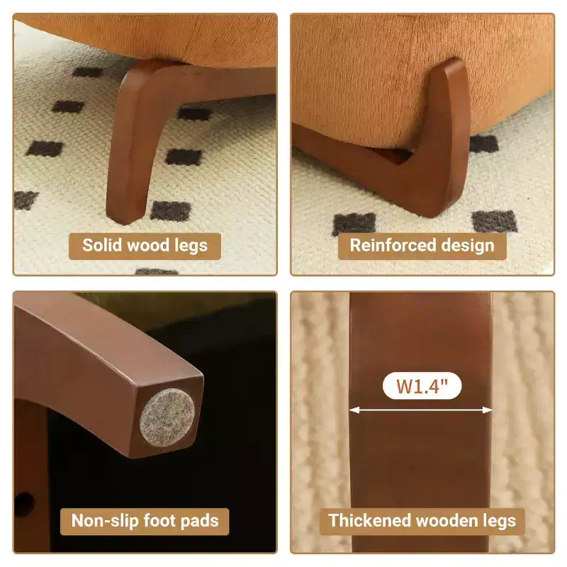 Moderna sedia imbottita graziosa, comoda poltrona senza braccioli per salotto, camera da letto, appartamento o balcone - Panipeachy