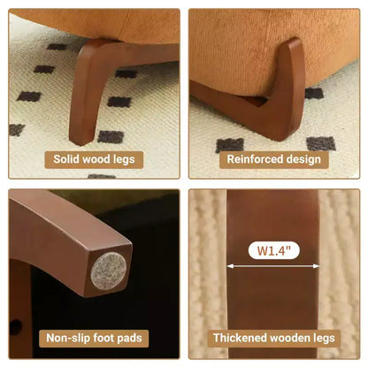 Moderna sedia imbottita graziosa, comoda poltrona senza braccioli per salotto, camera da letto, appartamento o balcone - Panipeachy