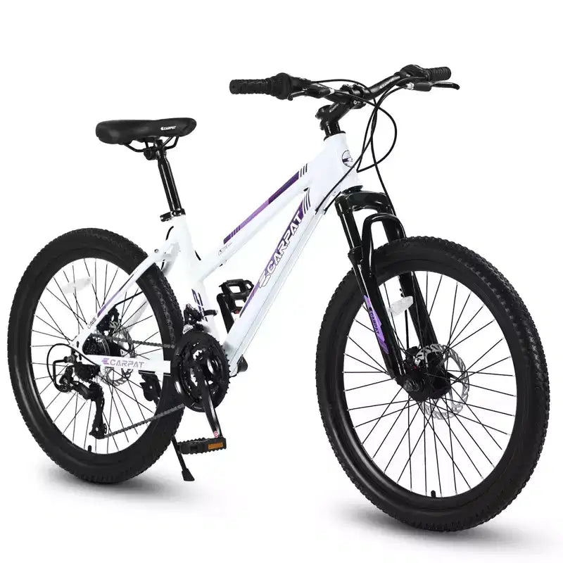 VTT Okak 24/26 pouces avec 21 vitesses et double freins à disque, vélo pour enfants avec suspension avant de 100 mm, Dirt Bike pour adolescents et femmes