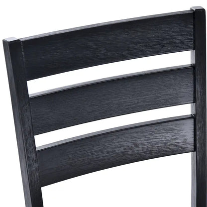 Sedie da pranzo in legno con schienale a doghe, set da 4