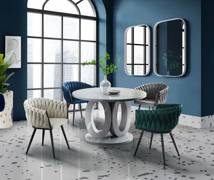 Chaise de salle à manger Accent, Velours vert