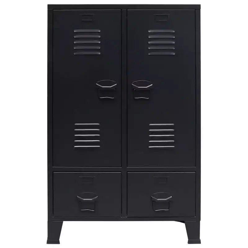 vidaXL Armoire en tôle noire avec étagères réglables moyennes